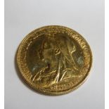 Queen Victoria 1896 gold full sovereign