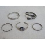 Parcel of various Silver Bangles, various styles. Weight Approx. 89G