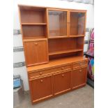 G-plan mid 20th century teak sideboard with glazed display section above. Approx. 130cms long x