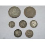 Small parcel of 19th century silver coinage, all relating to King George III and King George IV