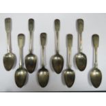 Eight various Georgian and other hallmarked silver spoons, various assay marks and makers. Approx.
