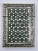 Late 19th century Anglo Indian Vizagapatam calling card case, decorated in micro mosaic with