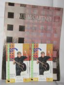 Two Paul McCartney ticket stubs for Wembley Arena 1990 and Tour Programme