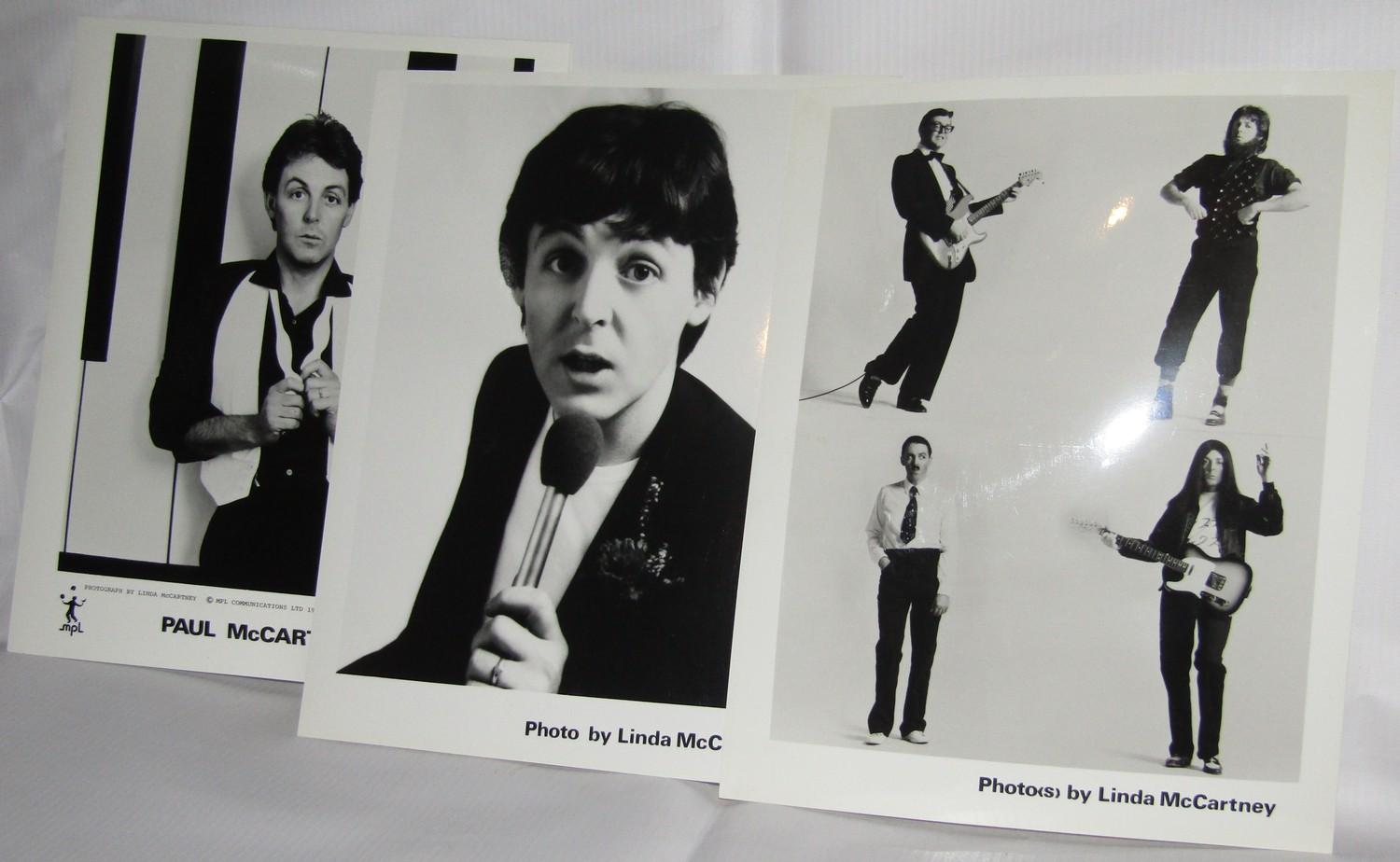 Six Paul McCartney 8 x 10 promotional photographs taken by Linda McCartney