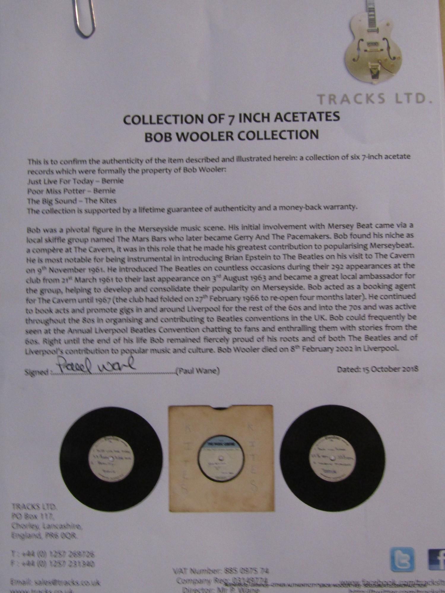 Two Acetates both formerly the property of Cavern Club DJ Bob Wooler