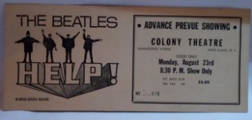 The Beatles Help Ticket USA 1965