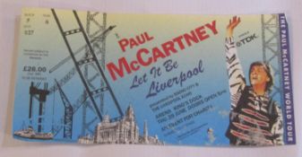 Paul McCartney Let It Be Liverpool Concert Ticket stub and poster 24 x 12 inches