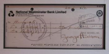 Apple Records Cheque signed by George Harrison Dated 24th March 1970