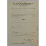 Two contracts for performances at The Cavern Club by Cresters & Bert Courtley, formerly the property