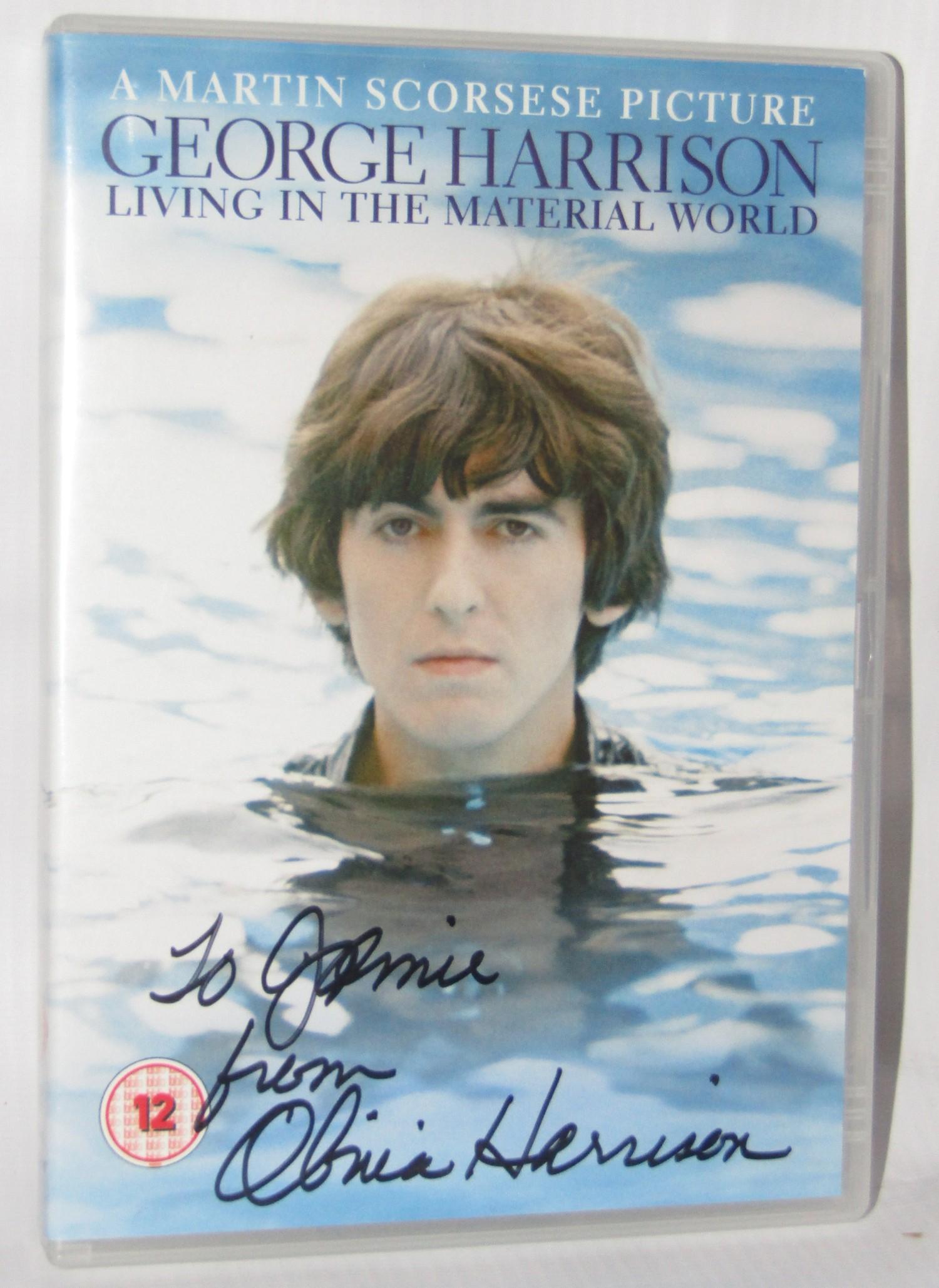 George Harrison Living In The Material World DVD signed by Olivia Harrison