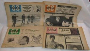 Four rare Merseyside newspaper Scene 68, formerly the property of Cavern Club DJ Bob Wooler