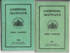 Liverpool Institute Green books for 1960 & 1961