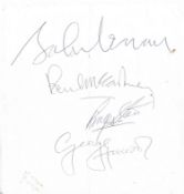 The Beatles set of autographs obtained at West Malling Airfield during the filming of Magical
