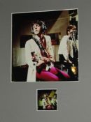 Colour slide of Paul McCartney 1967 mounted with photograph of slide