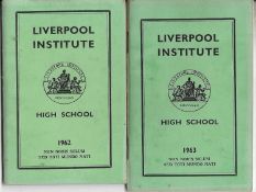 Liverpool Institute Green books for 1962 & 1963