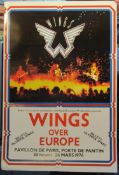 Wings Over Europe Tour Poster for Paris Pavillion 26th March 1976, Approx. 30×20