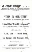 Rare local Liverpool handbill advertising the short film And The World Listened featuring The