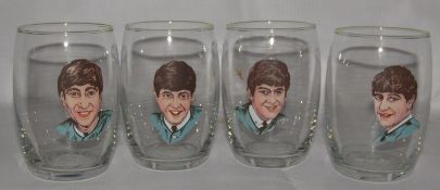 Set of 4 Beatles glasses, manufactured by Joseph Lang & Company Ltd, UK in 1963 for NEMS