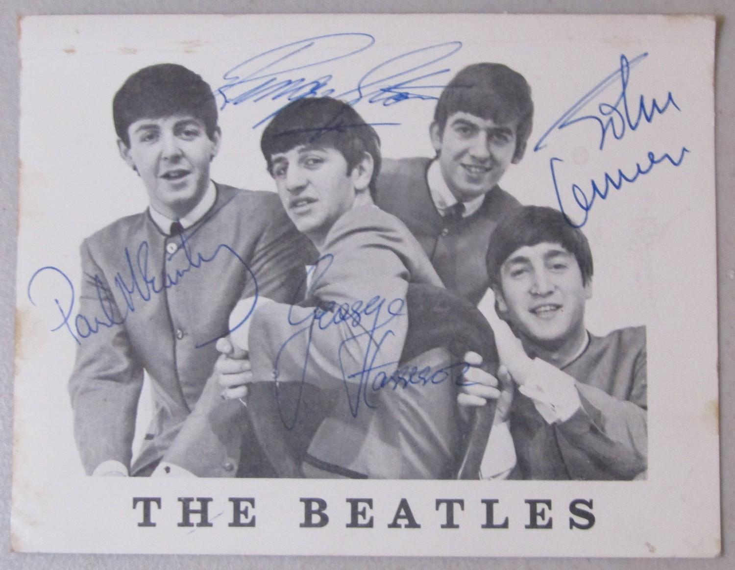 The Beatles Fan Club card with an original 60s set of fake signatures