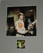 Colour slide of John Lennon 1967 mounted with photograph of slide