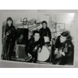Black and white 12 x 8 photograph of The Beatles in Cavern Club signed by Pete Best