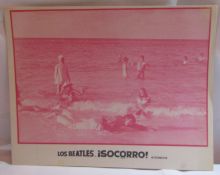 Four Mexican Beatles Film Lobby Cards, Three are Hard Days Night, One is Help
