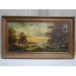 Horst Baumgart (German, 1932), gilt framed oil on canvas depicting a landscape scene with a