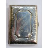 Hallmarked silver cigarette case, with engraved floral decoration throughout, by William Henry