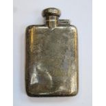 Hallmarked silver small hip flask with hinged cover, birmingham assay dated 1924 by A and J