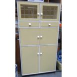 Mid 20th century painted kitchen storage cabinet. Approx. 179cm H x 92cm W x 45cm D
