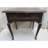 19th Century oak single drawer hall table. Approx. 76cm H x 80cm W x 56cm D
