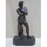 late 19th/early 20th century bronze figure depicting a Roman gladiator, numbered to back, on