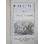 Early 18th century first edition volume - poems on several occasions, by Matthew Priors dated