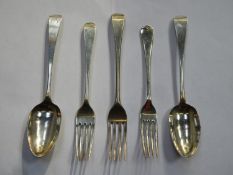Two similar George III hallmarked silver spoons, both London assay dated 1783 by Stephen Adams