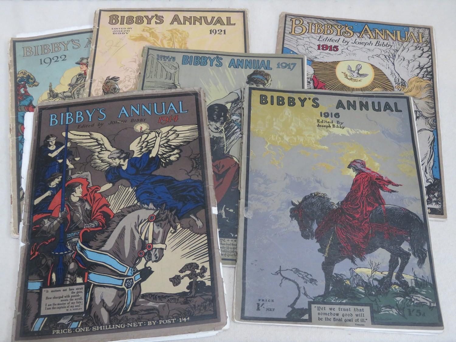Parcel of six early 20th century Bibby's annuals, dates ranging from 1914-1922