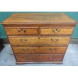 19th century oak and mahogany two over three chest of drawers, Approx. 96cm H x102cm W x 53cm D