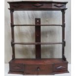 19th century mahogany wall mounting open shelves, fitted with single drawer. Approx. 81cm H x 69cm W