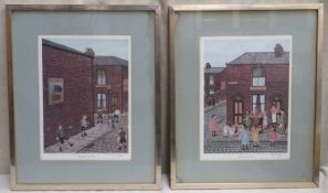 Tom Dodson - pair of pencil signed framed polychrome prints, both with blind stamp - "May Queen" and