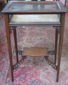 19th century mahogany glazed display case, with hinged top and pierce work decoration. Approx.