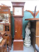 19th century oak cased longcase clock with handpainted & enamelled dial, by John Ivison of Carlisle.