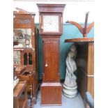 19th century oak cased longcase clock with handpainted & enamelled dial, by John Ivison of Carlisle.