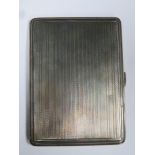 Hallmarked silver machine turned cigarette case, by Thomas William Lack, London assay mark, dated