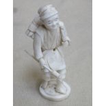 Late 19th century sectional ivory figure depicting a workman. Approx. 17cm high