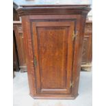 19th CENTURY OAK WALL MOUNTING CORNER CUPBOARD