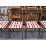 Set of four Victorian style mahogany rope back dining chairs