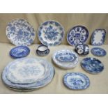 Parcel of various blue and white ceramics, various brands and designs inc. Wedgwood Etruria, Johnson