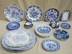 Parcel of various blue and white ceramics, various brands and designs inc. Wedgwood Etruria, Johnson