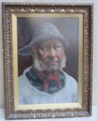 David A. Haddon (1884 - 1911) gilt framed oil portrait - the mate. Approx. 34 x 24 cm