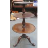 19th century mahogany three tier buffet on tripod supports. Approx. 106cm high