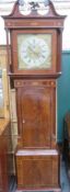 19th century mahogany cased longcase clock, with inlaid decoration, omolu mounted brass dial and